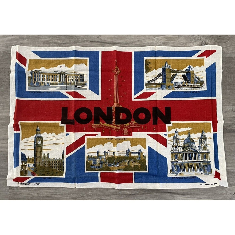 Brand New VINTAGE ‎ Blackstaff  Irish LINEN KITCHEN TEA TOWEL LONDON Sights